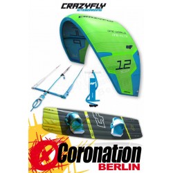 CrazyFly Sculp Green 10m² & Bulldozer 2017 Kite + Board + Bar komplett Set