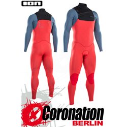 ION SEEK CORE SEMIDRY 4/3 FZ DL 2021 combinaison neoprène red/steel blue/black