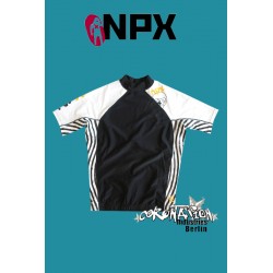 NPX Rash Vest Zebra S/S pour Männer blanc/noir