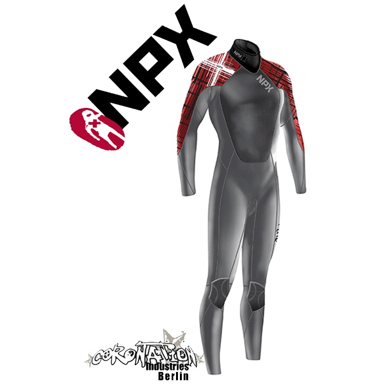 NPX Cult combinaison neoprène Dark Grey Red