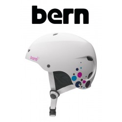 Bern femme Kite-Helm Brighton Gloss White w/Polka Dot