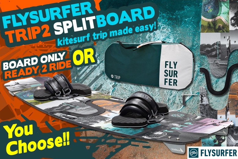 Flysurfer Trip 2 Travel Split-Kiteboard. Your kitesurf trip made easy with the dismountable Flysurfer Trip Kiteboard.