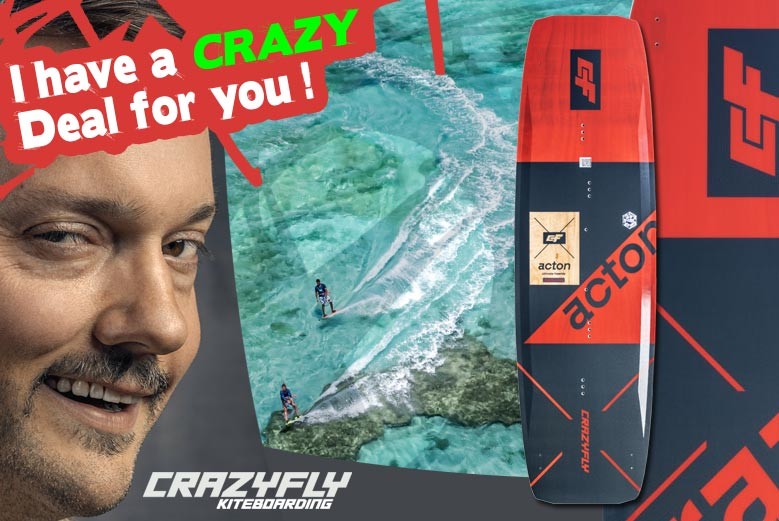 The CrazyFly Acton 2022 Kiteboard is now on clearance at Coronation Berlin.